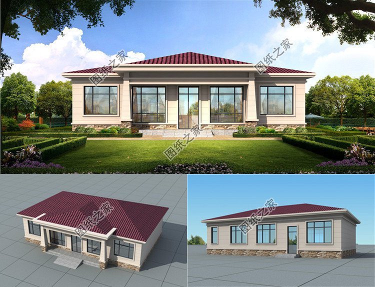 農村一層四室一廳圖樣，建好日子越來越紅火