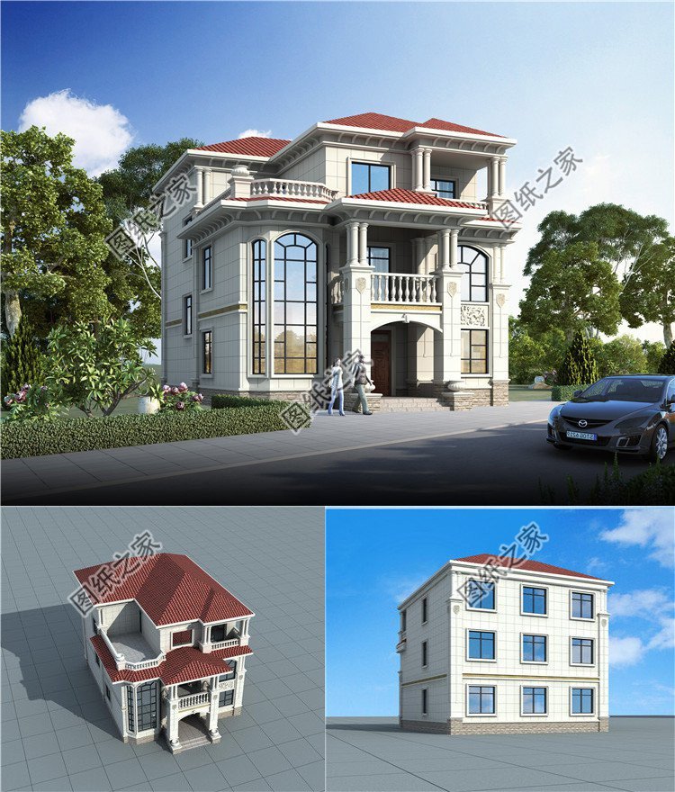 農村自建房不同的樓頂樣式設計圖，安全第一，全是專業設計