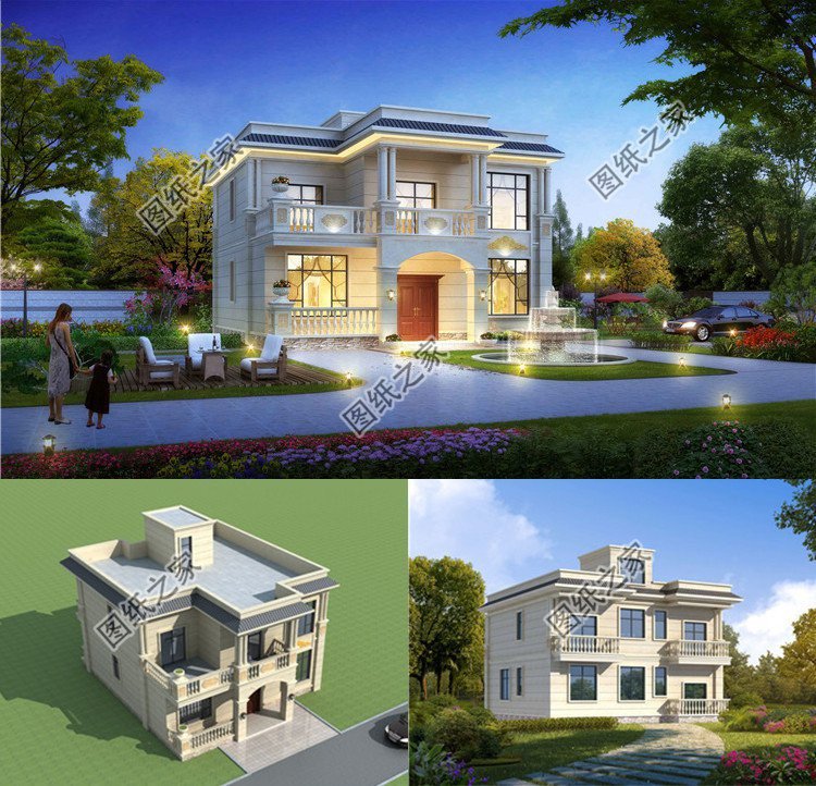 農村自建房不同的樓頂樣式設計圖，安全第一，全是專業設計