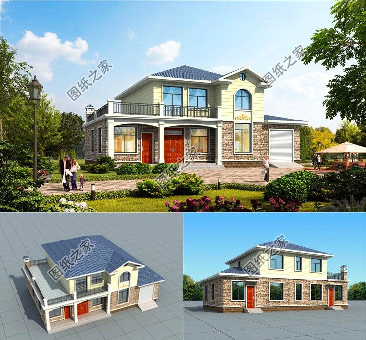 農(nóng)村磚混二層別墅設(shè)計圖，普通易建，農(nóng)村施工就選它