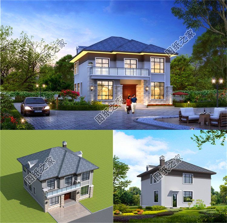 農(nóng)村磚混二層別墅設(shè)計圖，普通易建，農(nóng)村施工就選它