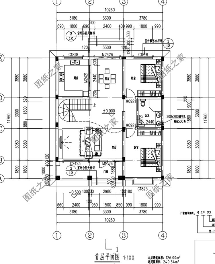 占地130平二層別墅設計圖，南北方都能建的戶型，下半年建房不用愁了