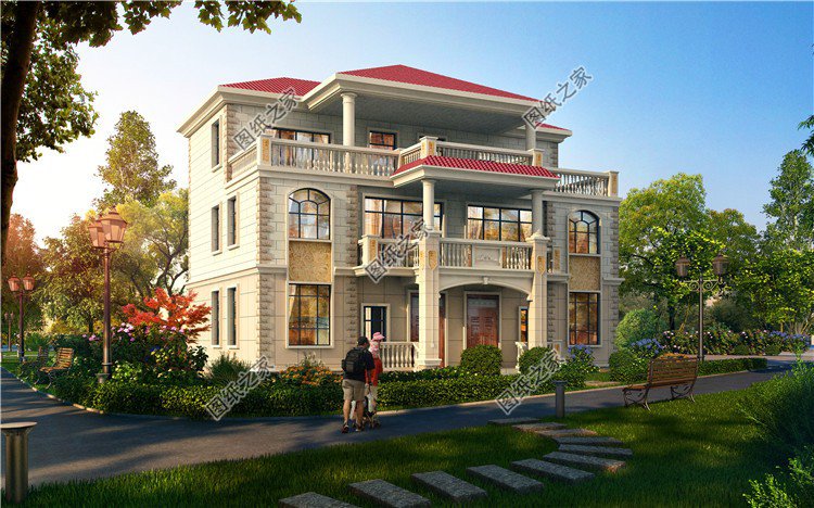 雙拼三層自建房設計圖，對稱設計彰顯別墅氣質，每一套都各有亮點