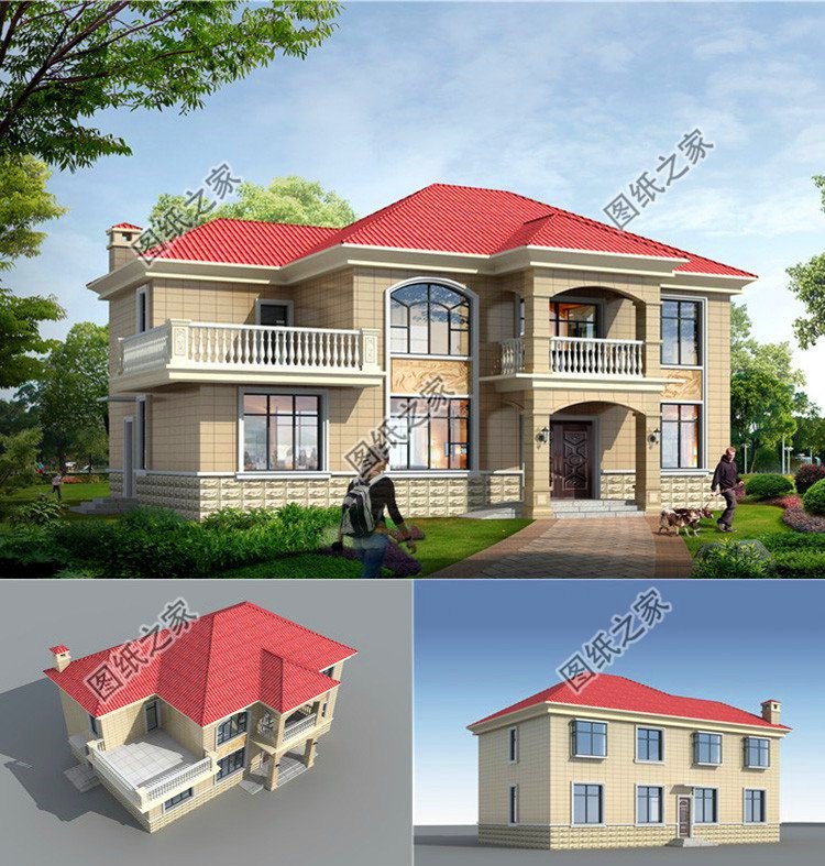 主體造價25萬左右二層別墅設計圖，款款亮眼，看完心動了