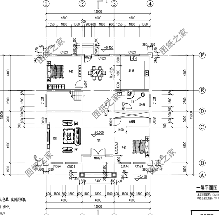 開間13米二層樓房設(shè)計(jì)圖，快來看看是不是你喜歡的戶型，完成兒時(shí)的夢(mèng)