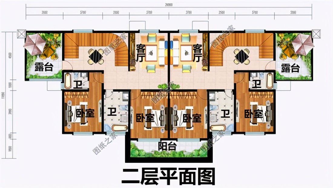 農村雙拼三層自建房設計圖，兄弟倆娶親又不想隔太遠，這三套別墅絕對值得