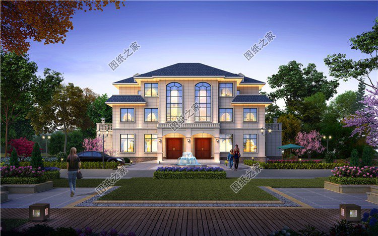 農村雙拼三層自建房設計圖，兄弟倆娶親又不想隔太遠，這三套別墅絕對值得