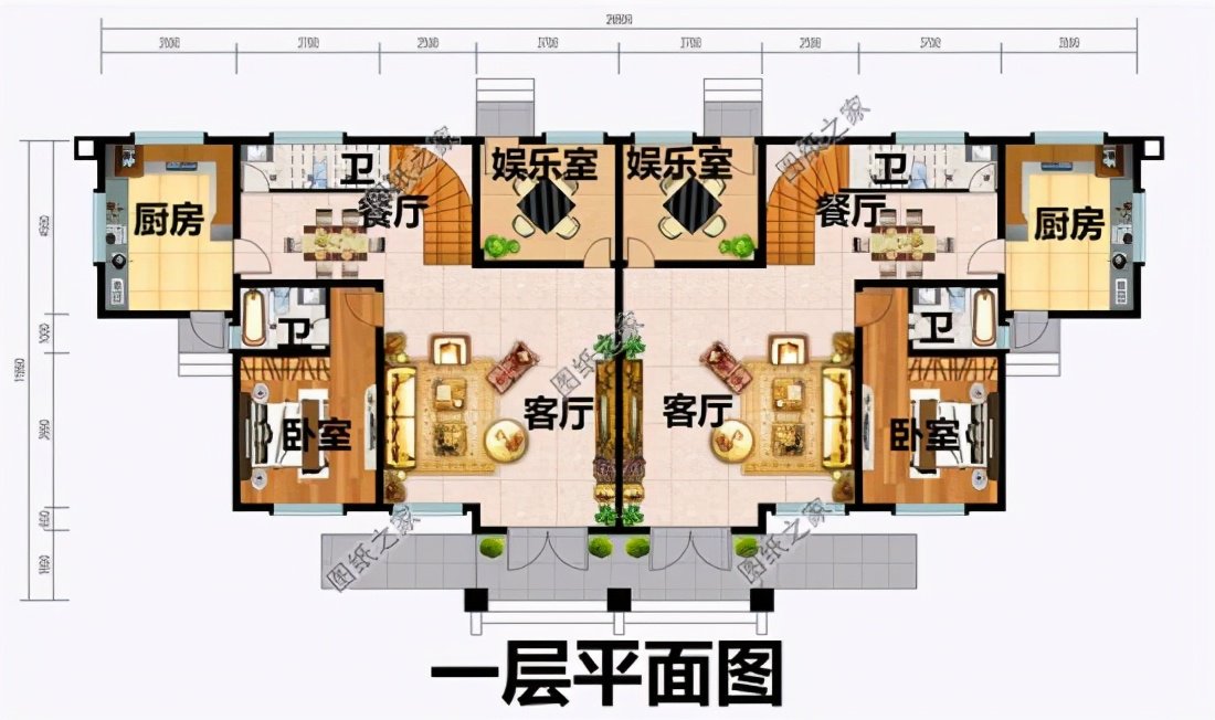 農村雙拼三層自建房設計圖，兄弟倆娶親又不想隔太遠，這三套別墅絕對值得