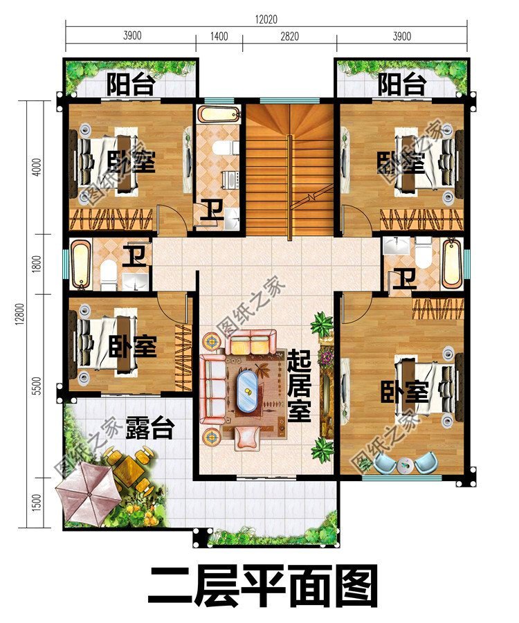 具有代表性的別墅二樓設計圖，戶型百看不厭，喜歡收藏回村建一棟