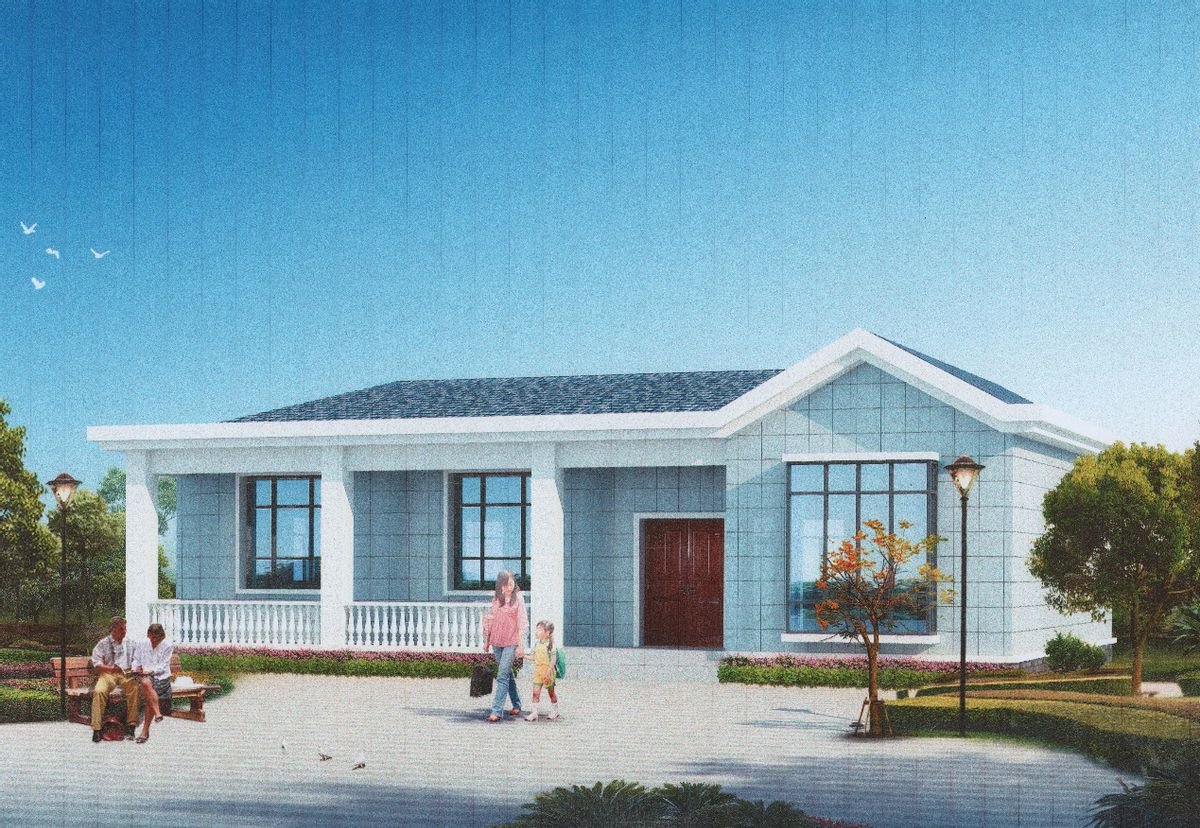 開間15米左右的一層自建房，空間足夠大，值得農村一建