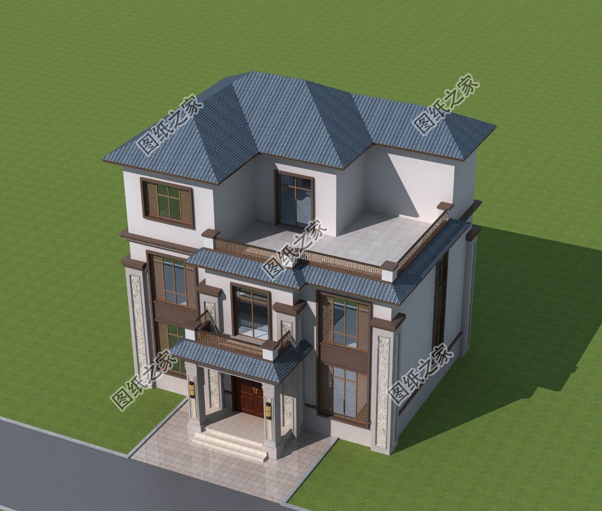 新中式三層別墅，農村推薦的戶型設計，可以給家里人分享看看