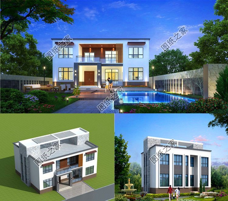 現代風二層別墅設計圖，建一棟用來結婚正合適，布局超贊