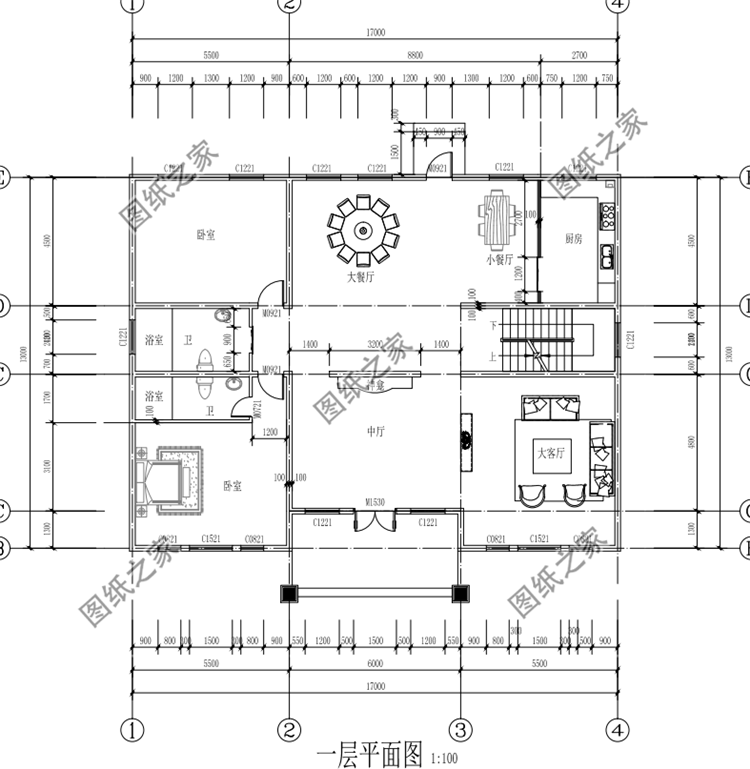 大面寬二層別墅設(shè)計圖，長輩看了都夸建的好，大面寬十分大氣