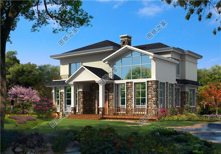 150平大戶型二層自建房設計圖，這么大占地足夠了，選其中一款去建房吧