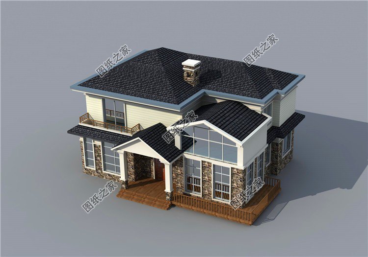 150平大戶型二層自建房設計圖，這么大占地足夠了，選其中一款去建房吧