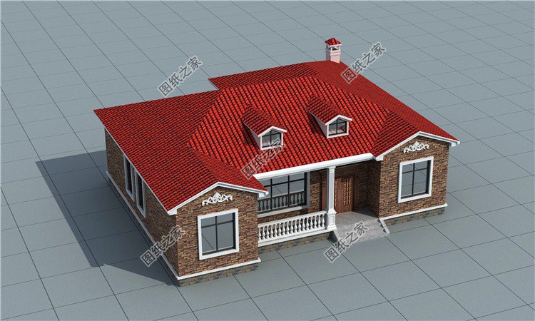 新款一層農村自建房設計圖，小房子也有大排場，建房還是一層好