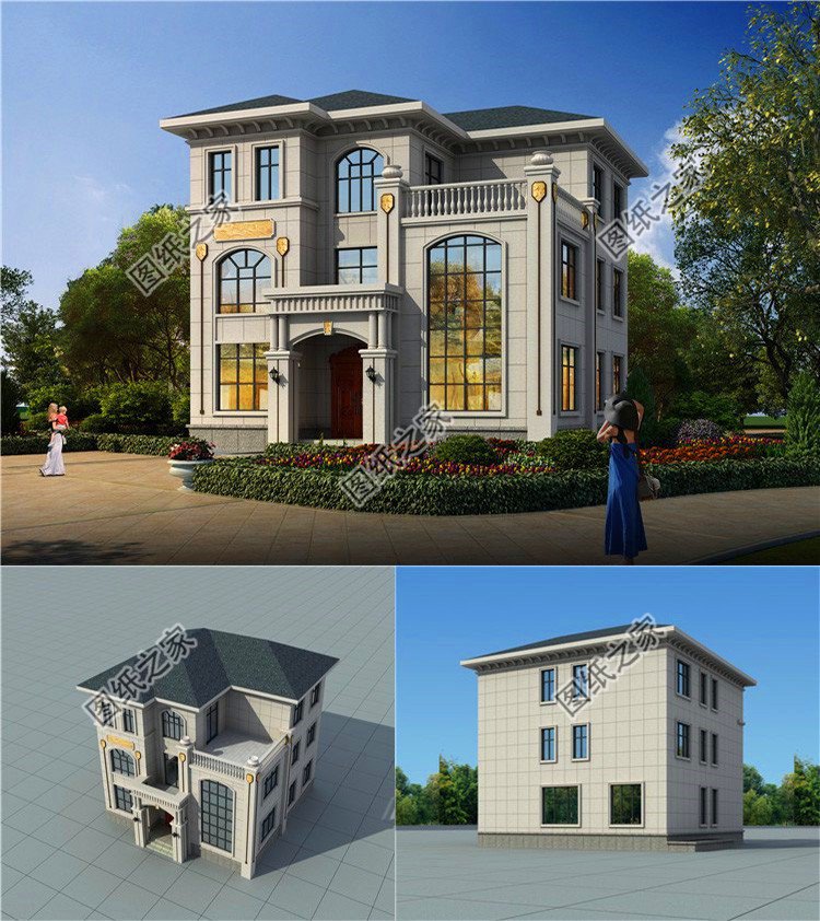 老家三層自建房效果圖，臥室還帶套衛設計，好看實用