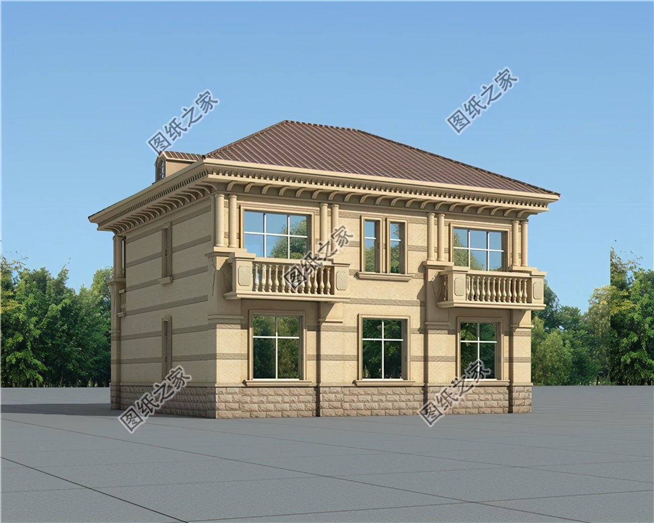 農村二層斜坡屋頂設計別墅，普通人也可以擁有別墅夢