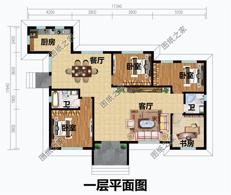 鄉(xiāng)下建房一層平房設(shè)計(jì)圖