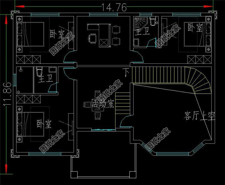 有實用車庫的二層自建房，外觀布局都出色的設計
