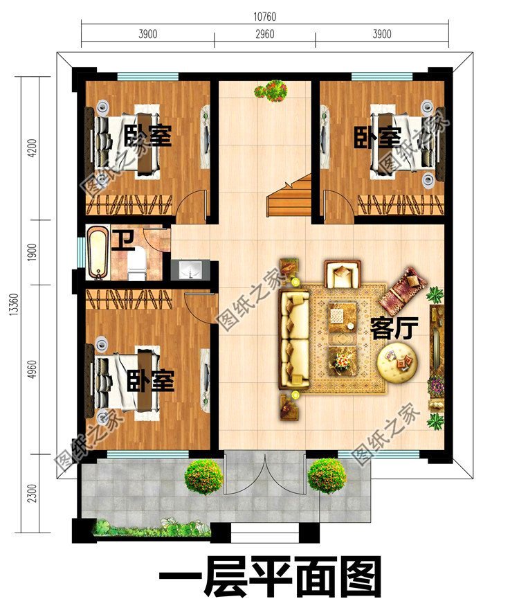 農村二層自建房設計平面圖，占地適中，年輕人就是要建這樣的房子