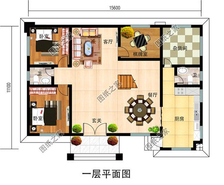 農村二層自建房設計平面圖，占地適中，年輕人就是要建這樣的房子