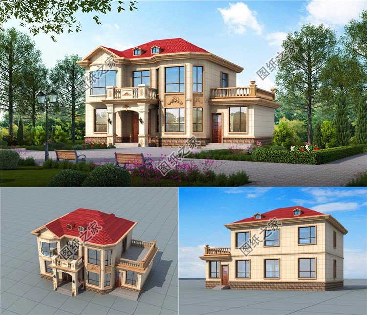 3套經濟實用型農村別墅自建房設計圖，戶型經典，好看又大氣