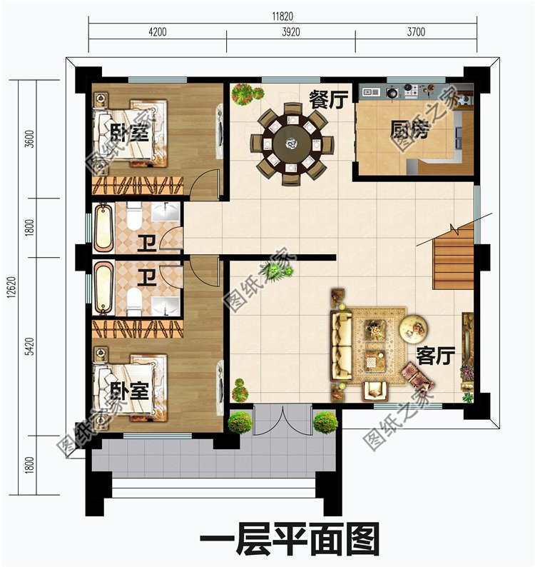 農村二層半平頂建房圖紙，讓建房更簡單
