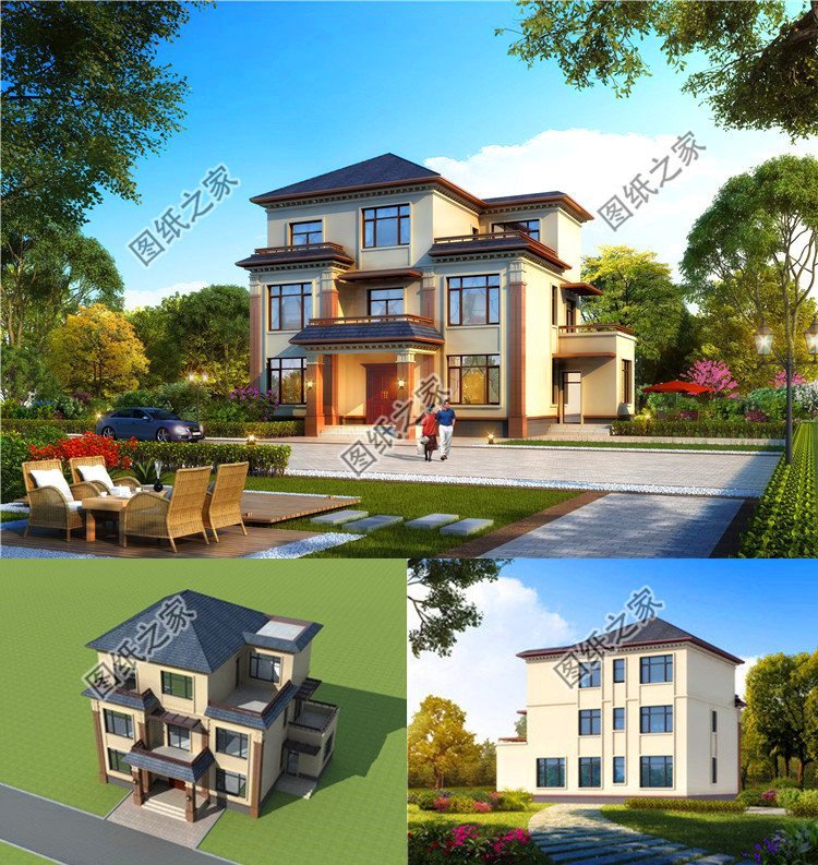 農(nóng)村普通三層樓房設(shè)計圖，全村最美，一家三代住著幸福又團圓