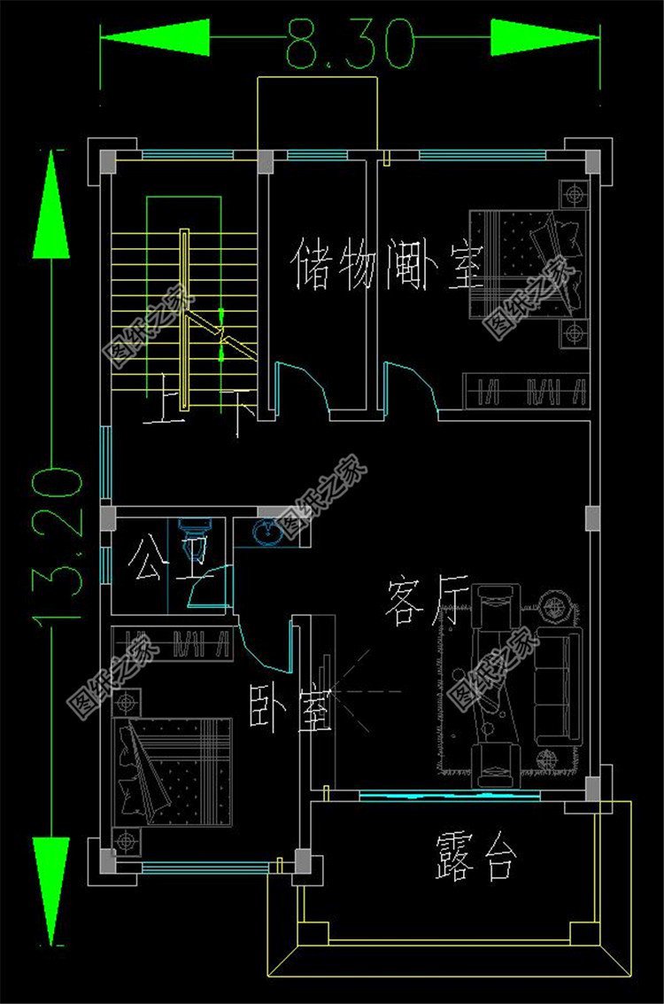 農村自建房三層平面圖，高端氣派，成為村里地標性建筑