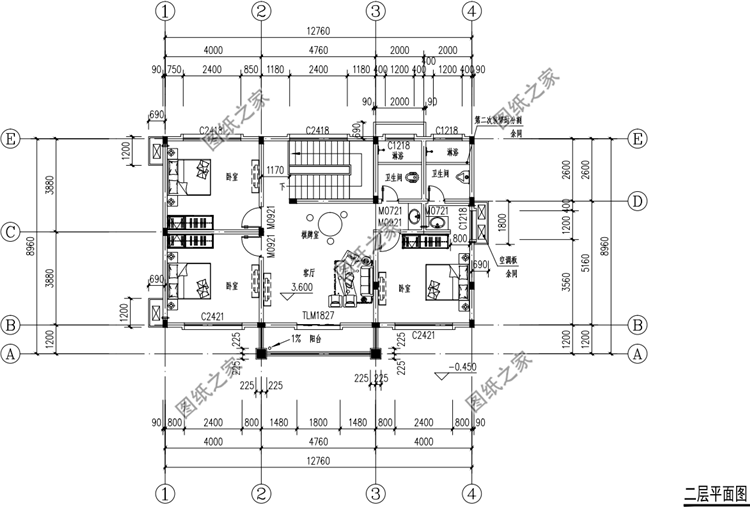 農村建房二層設計效果圖，公共區域空間大，真正自在人家