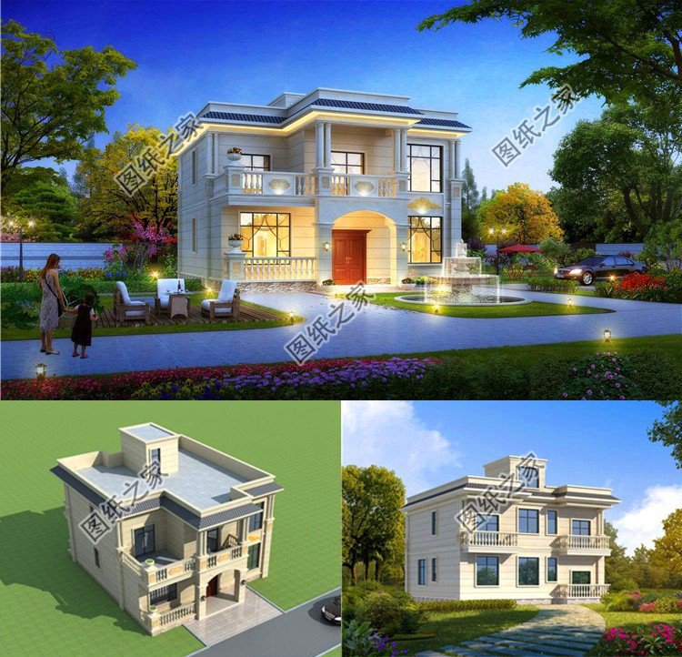 三間兩層樓房設(shè)計(jì)圖，實(shí)惠又漂亮，適合大眾的好戶型