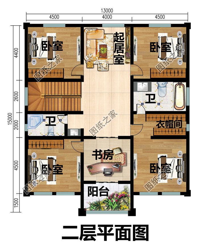 簡單大方二層小別墅設計圖