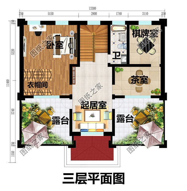 帶地下室三層豪華大氣新農村房屋設計圖