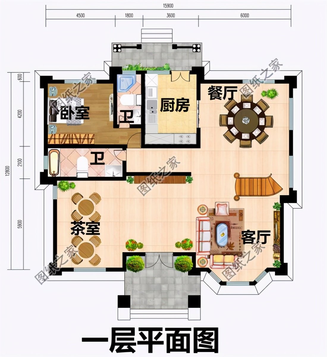 三層現代風格自建房設計圖，布局方便溫馨舒適，各方面齊全