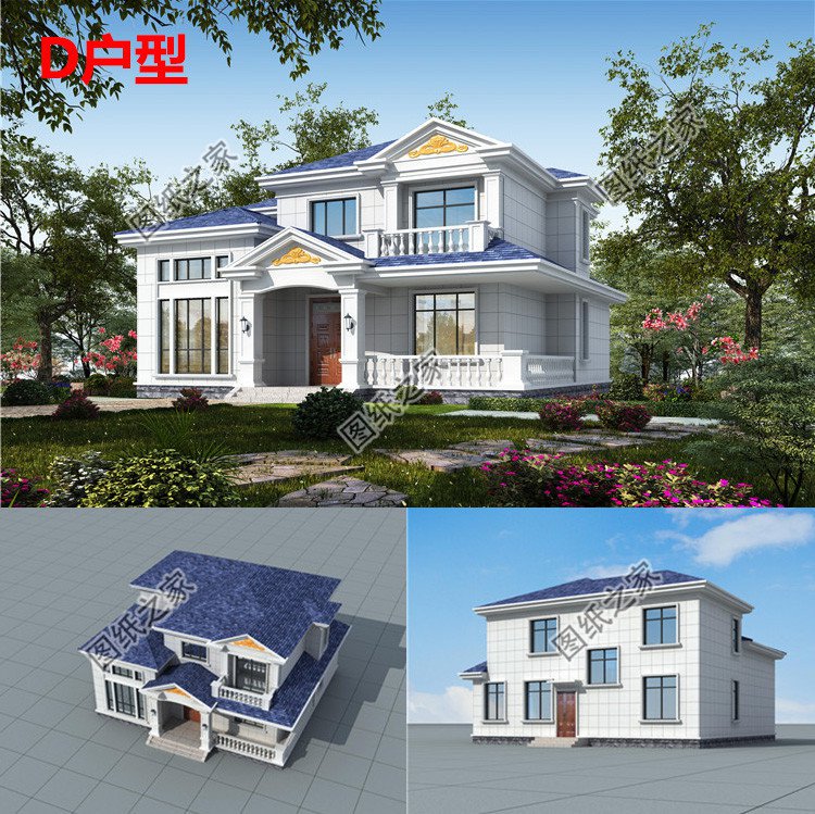 歐式時尚二層別墅設計圖