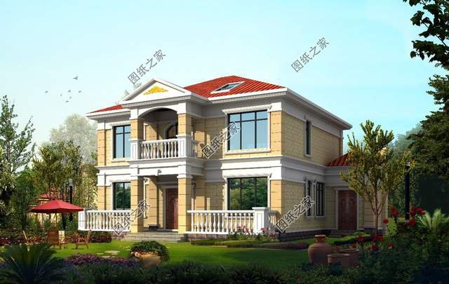 農村二層簡約房子圖片，造型簡單，打造溫馨的家