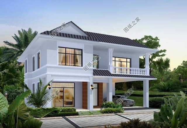 農村二層簡約房子圖片，造型簡單，打造溫馨的家