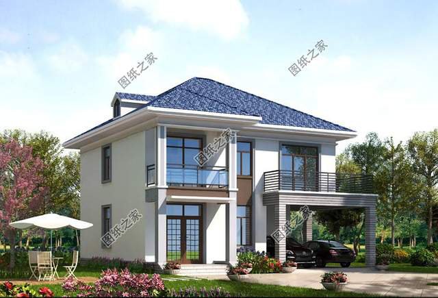 農村二層簡約房子圖片，造型簡單，打造溫馨的家