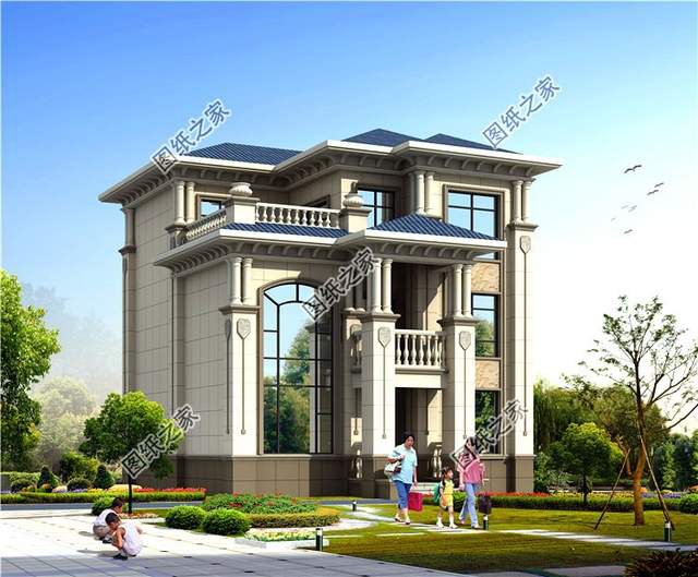 新款漂亮的農村三層復式別墅設計圖高端大氣上檔次，造價30萬左右