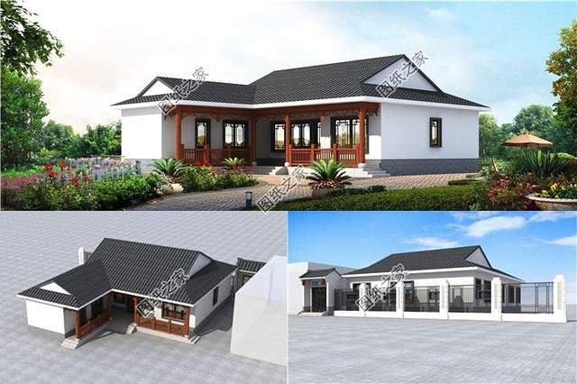 設計感十足的，7字型一層別墅設計圖，最近火到爆