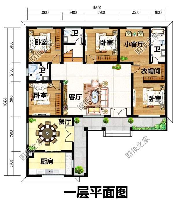 設計感十足的，7字型一層別墅設計圖，最近火到爆