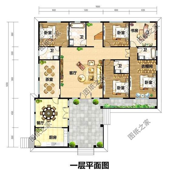 設計感十足的，7字型一層別墅設計圖，最近火到爆