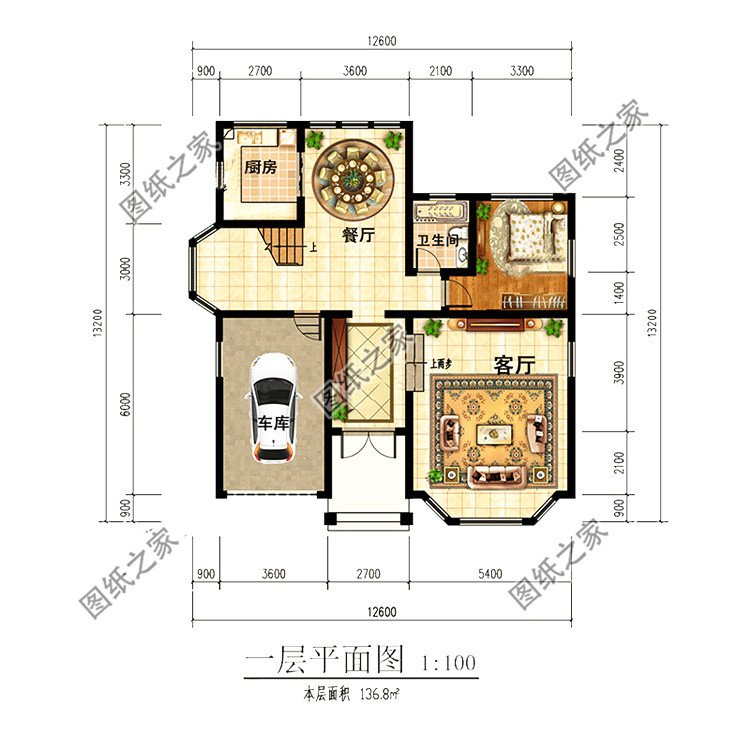 造價20萬左右帶車庫的二層別墅設計圖，簡直美麗動人