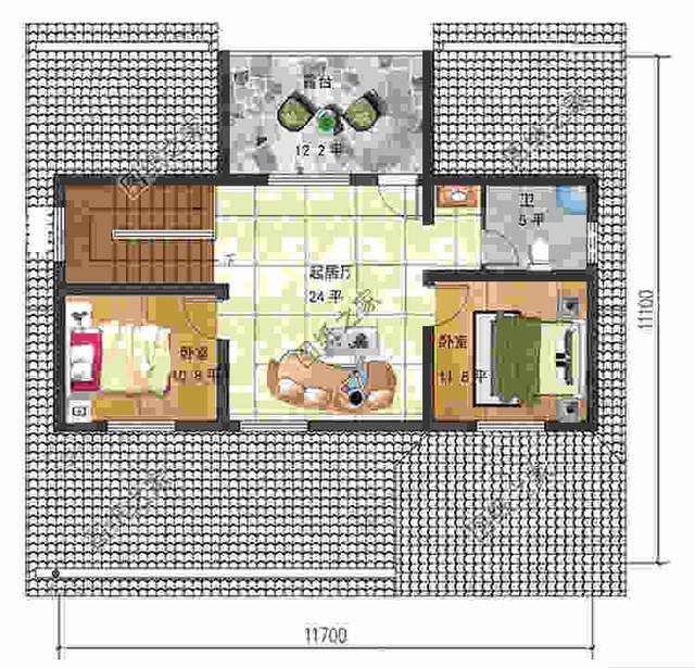 三套舒適又美觀的一層半自建別墅設計圖紙