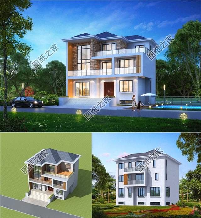 不帶羅馬柱的超現(xiàn)代三層別墅設(shè)計(jì)圖，這樣的風(fēng)格你愛(ài)了嗎