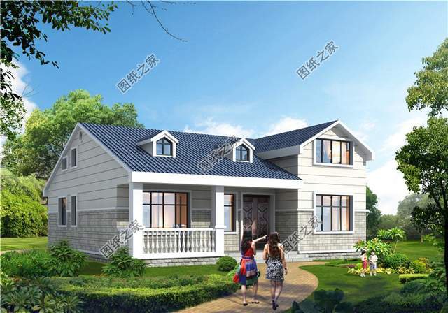 帶閣樓的一層別墅設計圖，用它養老溫馨又舒適