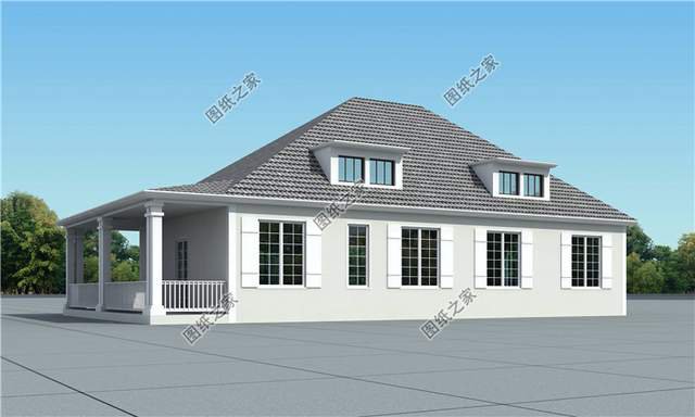 帶閣樓的一層別墅設計圖，用它養老溫馨又舒適