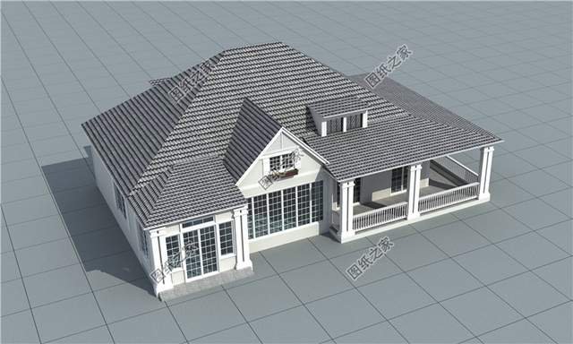 帶閣樓的一層別墅設計圖，用它養老溫馨又舒適