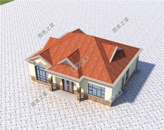 帶閣樓的一層別墅設計圖，用它養老溫馨又舒適